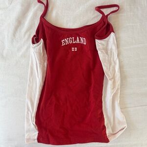 Brandy Melville Red and White England Camisole
